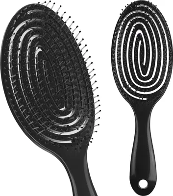 Produktbild von Antistatische Haarbürste Flexibel Schwarz Entwirrbürste Ergonomisch Pflege