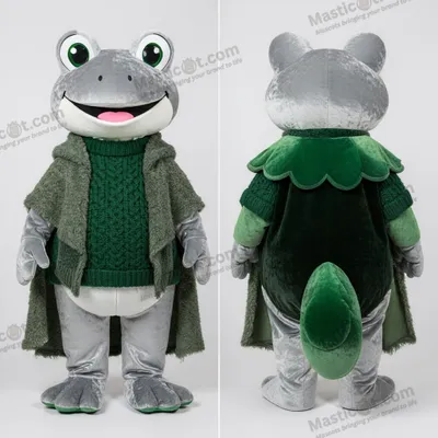 Produktbild von Samtiger MASTICOT silberner freundlicher Frosch-Maskottchen