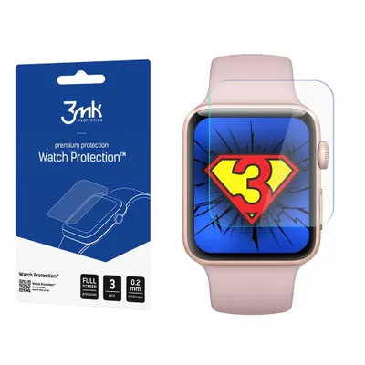 Produktbild von 3mk Display Schutzfolie Watch Protection für Apple Watch 3 38mm 0,2mm (3 Stück)