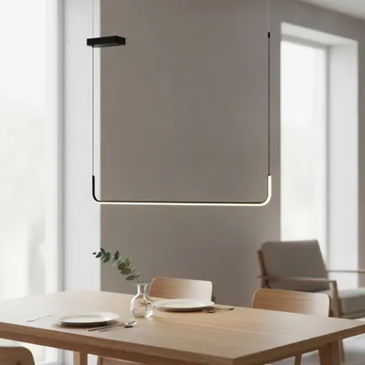 Productafbeelding van Strakke hanglamp Strita zwart enkel, AI-gegenereerde afbeelding