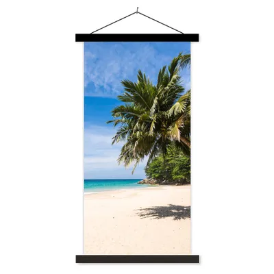 Obrázek produktu pro MuchoWow® Textilní plakát - Pláž - Tropické - Moře - 90x180cm - S černými lamelami