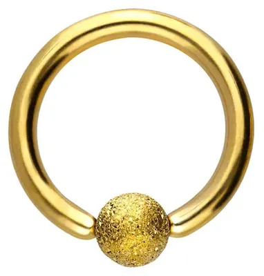 Produktbild von Intim-Piercing, Septum Piercing Chirurgenstahl Klemmkugelring DIAMANTOPTIK Gold Innendurchmesser: 10mm + Stabstärke: 1,6mm