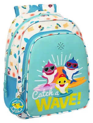 Obrázek produktu pro Cartable Baby Shark Surfing Bleu Blanc 27 x 33 x 10 cm