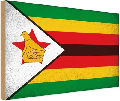 Produktbild von vianmo Holzschild 30x40 cm Simbabwe Zimbabwe Flagge Geburtstag Feiern Party