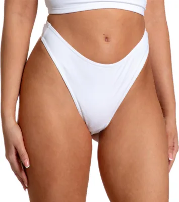 Produktbild von Aquarti Damen Bikinihose Thong Bottom String Tanga, Farbe: Weiß, Größe: 38