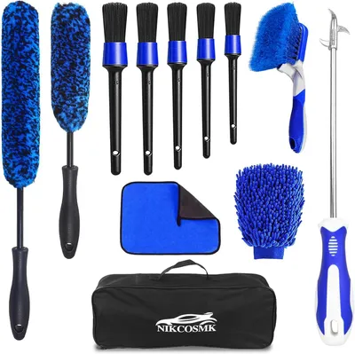 Produktbild von NIKCOSMK 12-teiliges Felgenbürsten-Set für die Reinigung von Rädern und Reifen,