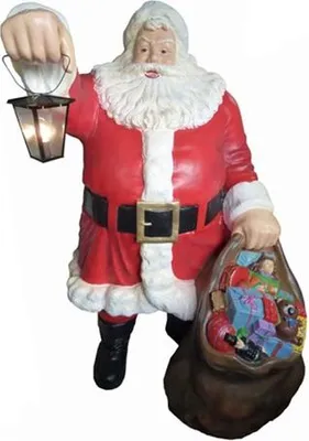 Image de Figure du Père Noël Statue Lampe d'extérieur Décoration Saint-Nicolas Sculpture 190 cm