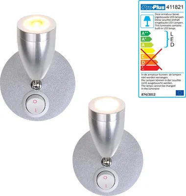 Zdjęcie produktu dla zestaw 2 reflektorów do przyczep kempingowych LED do montażu powierzchniowego 12 V, 160 lm, 65x70-110 mm