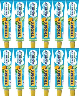 Produktbild von Thomy Delikatess Senf mittelscharf pikant gewürzt Tube 200ml 12er Pack