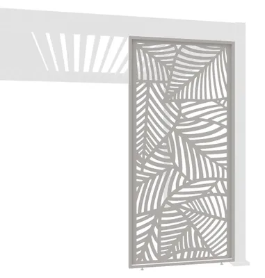 Produktbild von Weide Deko-Wand Blattdesign Ivory Sand Aluminium für Weide Pergola Seitenwand