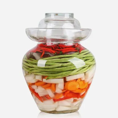 Obrázek produktu pro Fermentační nádoby ze skla s vodotěsným víkem, vhodné pro zeleninu a kimchi