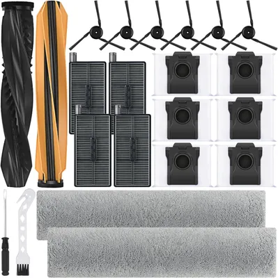 Produktbild von 22 Stück Zubehör für Dreame Aqua10 Ultra Track Complete Saugroboter,Bestehend Aus 1 Hauptbürste,2 Rollenmopp-Pad,4 HEPA Filtern,6 Seitenbürsten,6 Staubbeutel