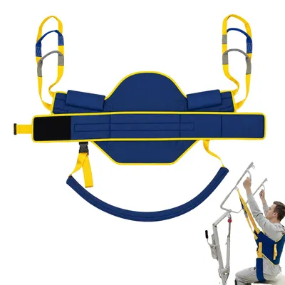 Obrázek produktu pro Pomocný zvedák pro pacienty, polstrovaný popruh, nosnost až 230 kg, velký, modrý