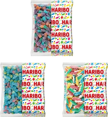 Image de Haribo mix pik : Schtroumpfs Pik - Crocopik - Purple cola pik