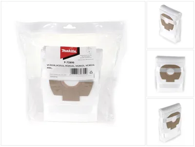 Zdjęcie produktu dla Makita P-72899, Worek na kurz, Bęben próżniowy, Brązowy, 10 l, VC2010L, VC2012L, vc2512l, VC2511, VC3011L, 446L, 5 szt.