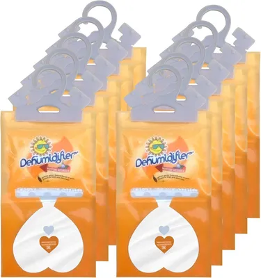 Immagine prodotto di Confezione con 10 sacchetti assorbenti, deumidificatore per armadi, deumidificatore ad alta capacità di assorbimento, elimina gli odori, deumidificatore