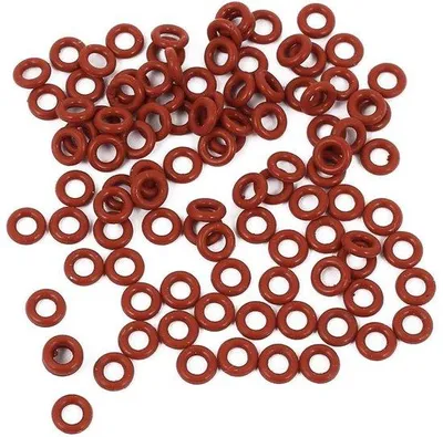 Obrázek produktu pro Žáruvzdorné 4mm O-kroužky, červené, 100 kusů, těsnicí gumy