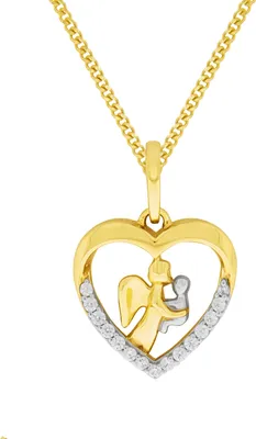 Produktbild von Fascination by Ellen K. Halskette Gold 333 mit Zirkonia weiß und Engel-Motiv