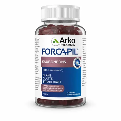 Produktbild von ARKOPHARMA - FORCAPIL® Gummies Wachstum - Haarvitamine - Haare und Nägel - Kraft - Vitalität - Glanz - Biotin - Vegan - Ab 15 Jahren
