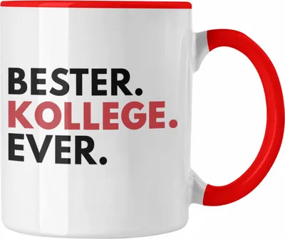 Produktbild von Trendation - Bester Kollege Ever Tasse Geschenk Lieblingskollege Abschiedsgeschenk Kaffeetasse Kollegen Büro (Rot)