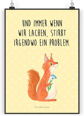 Produktbild von Mr. & Mrs. Panda Bild Eichhörnchen Blume DIN A5 - Gelb Pastell - Geschenk, Motivation Bilder, Wandbild, wanddeko, drucke, glücklich Spruch, kunstdruck poster, Plakat