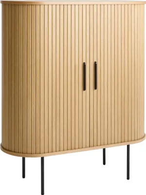 Produktbild von Barschrank >NOLA< in Eiche, MDF furniert - 130x75x40cm (BxHxT)