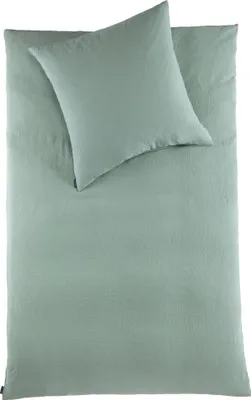 Produktbild von Soma Musselin Bettwäsche 135 x 200 cm Bettbezug Kopfkissenbezug 80 x 80 cm Pastell Matcha Salbei grün