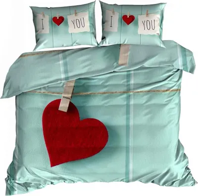 Immagine prodotto di Biancheria da letto in raso di cotone 3D 160x200 cm CUORE