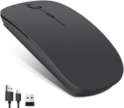 Zdjęcie produktu dla Bezprzewodowa mysz Bluetooth, ładowana przez USB-C, cicha, ergonomiczna, przenośna, przeznaczona do komputerów, Mac, tabletów i PC, z podwójnym trybem pracy, mini optyczna