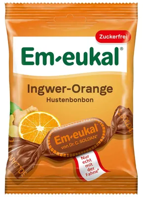 Produktbild von Open Food Em-eukal Ingwer-orange Zuckerfrei - Dr. C. Soldan - 75 g, Palmöl, 22 g, Vitamin C, 75 g, C, e330, e953, e955