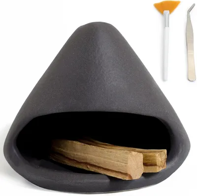 Imagen del producto de Cuenco de cerámica para quemar Palo Santo y salvia, con chimenea, hecho a mano, de color , para Heiligholz