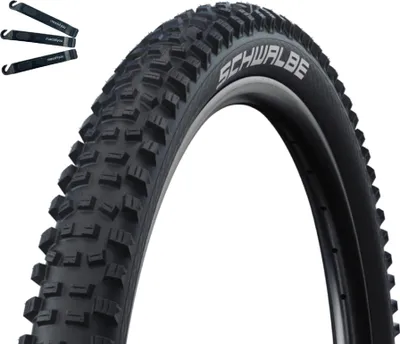 Image de Pneus pliants Schwalbe Hans Dampf 1 x Performance TLR TwinSkin ADDIX E-25 Noir 60-622 (29 x 2.35) y compris démonte-pneus maxxi4you