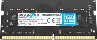 Obrázek produktu pro BRAINZAP 16GB DDR4 2133MHz PC4-2133P-SA0-11 SO-DIMM CL15 1Rx8 1.2V, paměť RAM bez bufferu, ne ECC, pro notebook/laptop, paměťové moduly