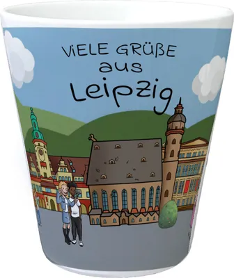Produktbild von Blumentopf mit Leipzig-Wahrzeichen - Viele Grüße aus Leipzig - Blumentopf