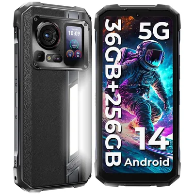 Produktbild von HOTWAV Hyper 7 PRO 5G Outdoor Smartphone, 36GB+256GB Android 14 Handy Ohne Vertrag, 10800mAh, 120Hz, 200MP+24MP Nachtsicht, IP68/NFC/GPS/OTG - Schwarz
