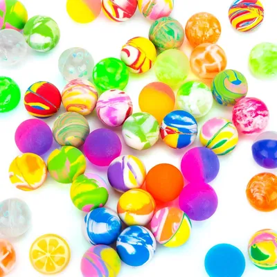 Produktbild von Flummies für Kinder 50 Stück, 25mm Bunte Gummibälle Set für Karneval Mitgebsel, Hüpfball Füllung für Geburtstag Ostern Party