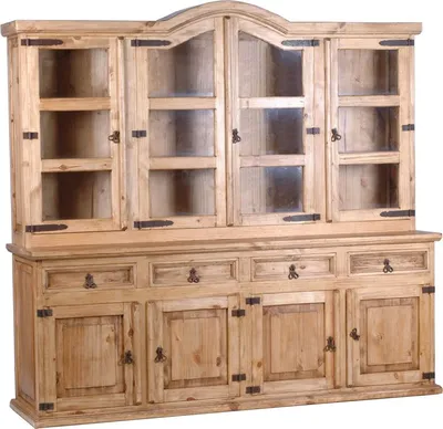 Produktbild von MiaMöbel Buffet Mexico Möbel 207x200x54 cm Landhausstil Glas Massivholz Pinie Honig