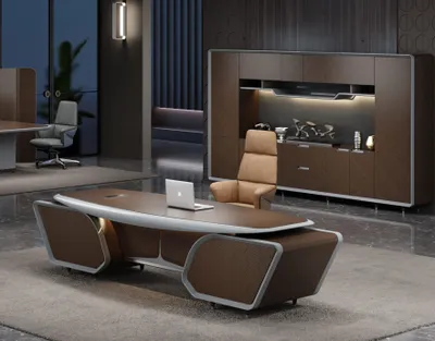 Image de Bureau pratique avec vitrine pour plus d'ordre.