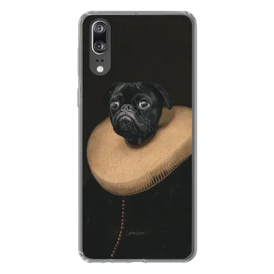 Produktbild von MuchoWow® Handyhülle Schutzhülle Hülle für Huawei P20 Hund - Halsband - Kunst Silikon Softcase Handy Hülle - Hardcover