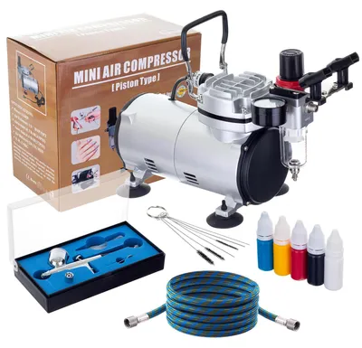 Produktbild von Airbrush-Kompressor Modellbau-Set Farbstange Auto Start/Stop