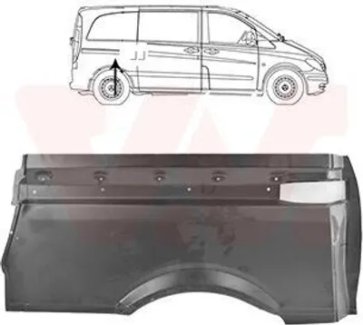 Produktbild von VAN WEZEL Seitenwand Reparaturblech passend für MERCEDES-BENZ VIANO (W639) VITO Bus (W639) VITO / MIXTO Kasten (W639)