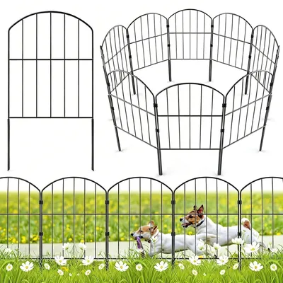 Image de 10 pièces de clôture décorative en métal pour jardin