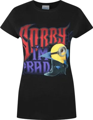 Produktbild von Minions Damen Sorry I`m Bad T-Shirt NS4553 (M) (Schwarz)