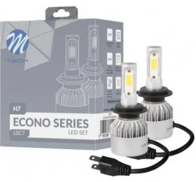 Produktbild von LED-Set LSC-Serie H7-LED-Lampen 10000 LM, Umrüstsatz für Auto-Halogenscheinwerfer, Fernlicht oder Abblendlicht 12 V, 6500 K starkes kaltweißes Licht, 2-teiliges Set, 2 LED-Lampen 10000k