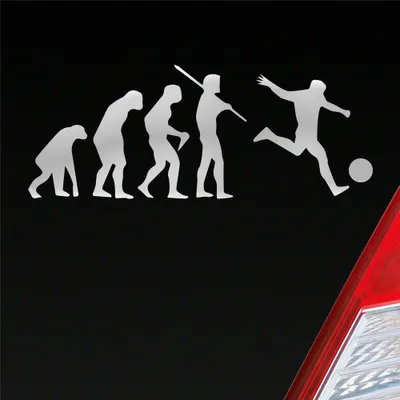 Produktbild von Auto Aufkleber Evolution Fussball Sport Fußball Soccer 15x6 cm Silber Sticker Heckscheibenaufkleber