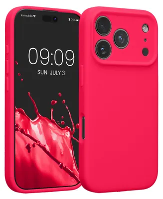 Produktbild von kwmobile Hülle kompatibel mit Apple iPhone 17 Pro - Hülle Silikon gummiert - Handyhülle - Handy Case in Neon Pink