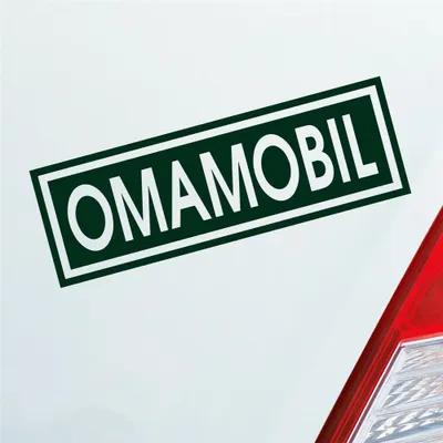 Produktbild von Auto Aufkleber Omamobil Oma Opa Enkel Familie Liebe 15x5 cm Dunkelgrün Sticker Heckscheibenaufkleber