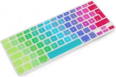 Produktbild von System-S Silikon Tastaturschutz Tastaturabdeckung QWERTZ Deutsche Tastatur Abdeckung Schutz für MacBook Pro 13 Zoll 15 Zoll 17 Zoll iMac MacBook Air 13 Zoll in Regenbogenfarben