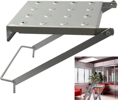 Produktbild von Einhängetritt Stabiler Arbeitspodest zum Einhängen in Leitern, Stehleitern, Anlegeleitern Trittfläche Plattform Leiter Zubehör Max. 150 Kg belastbar