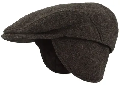 Flatcap aus reiner Wolle mit Ohrenklappen von Hut-Breiter in braun